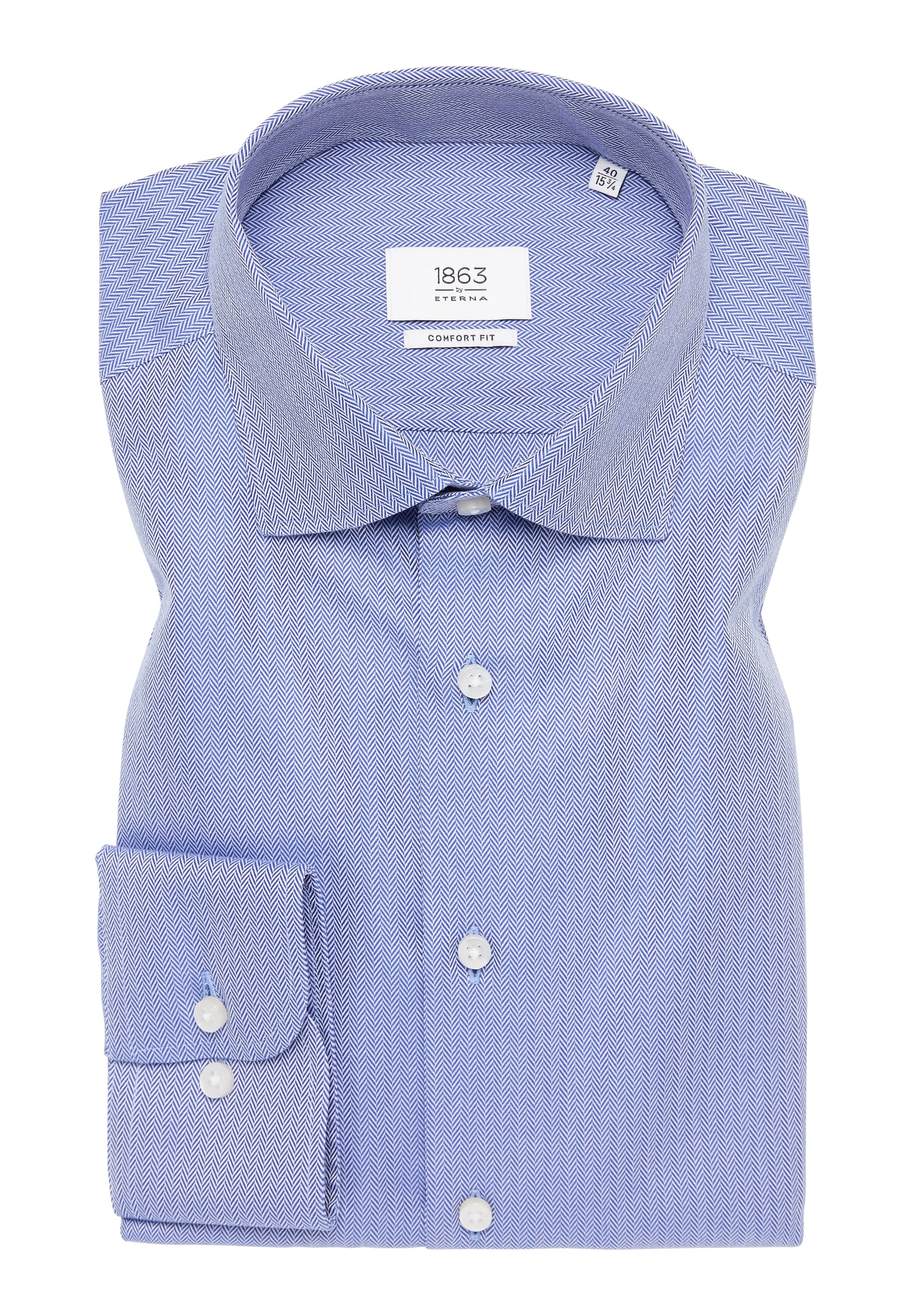 COMFORT FIT | 1SH12506-01-51-40-1/1 Shirt | long sleeve 40 | royal in | plain blue blue royal