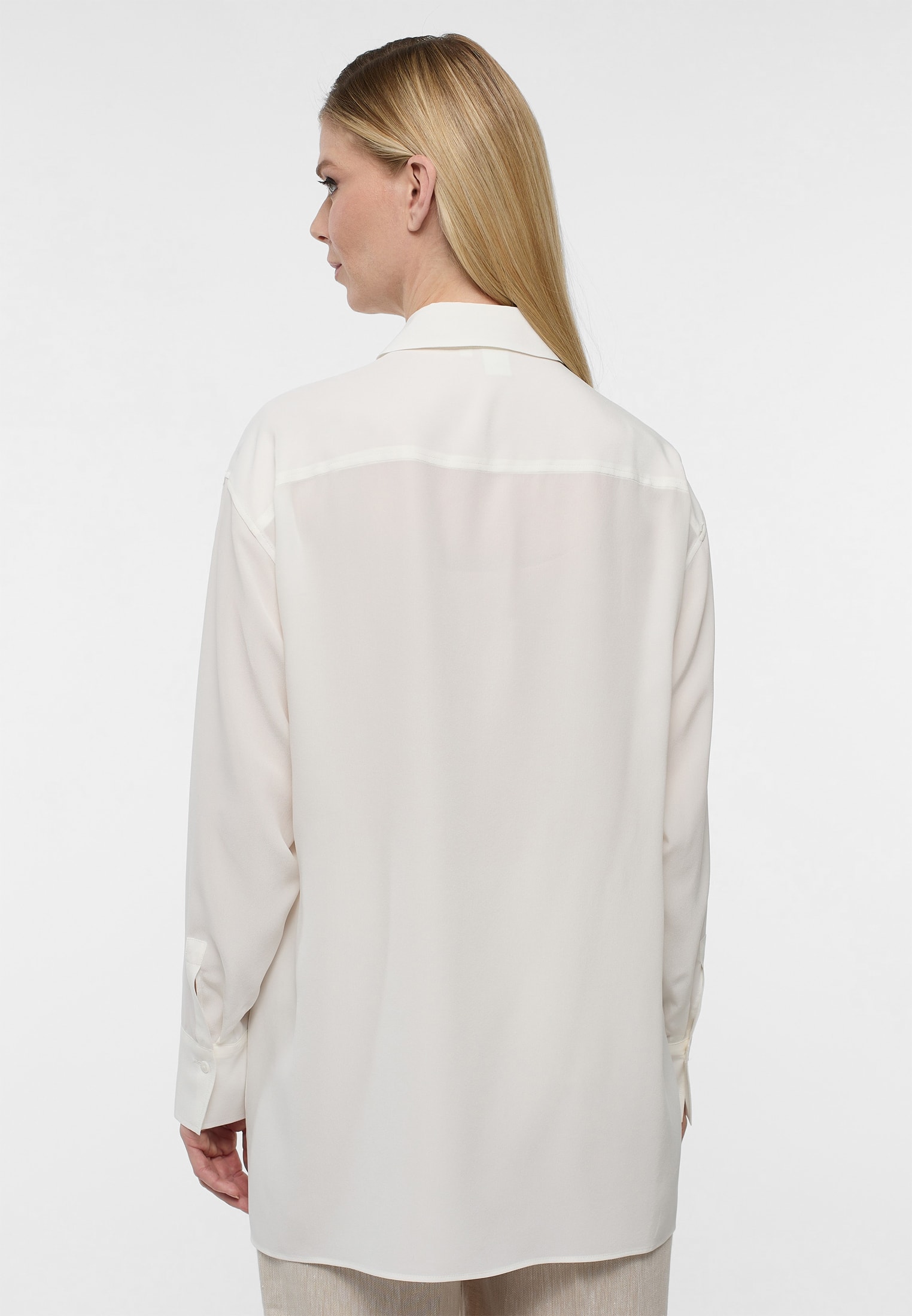 joggen gevolg Aanpassen ETERNA Zijden blouse | wit | 44 | Lange mouw | 2BL03971-00-01-44-1/1