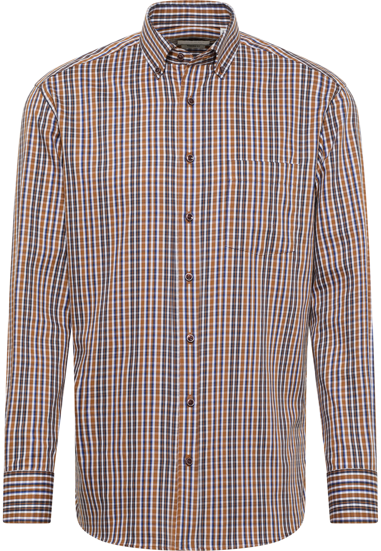 MODERN FIT Shirt in brown checkered