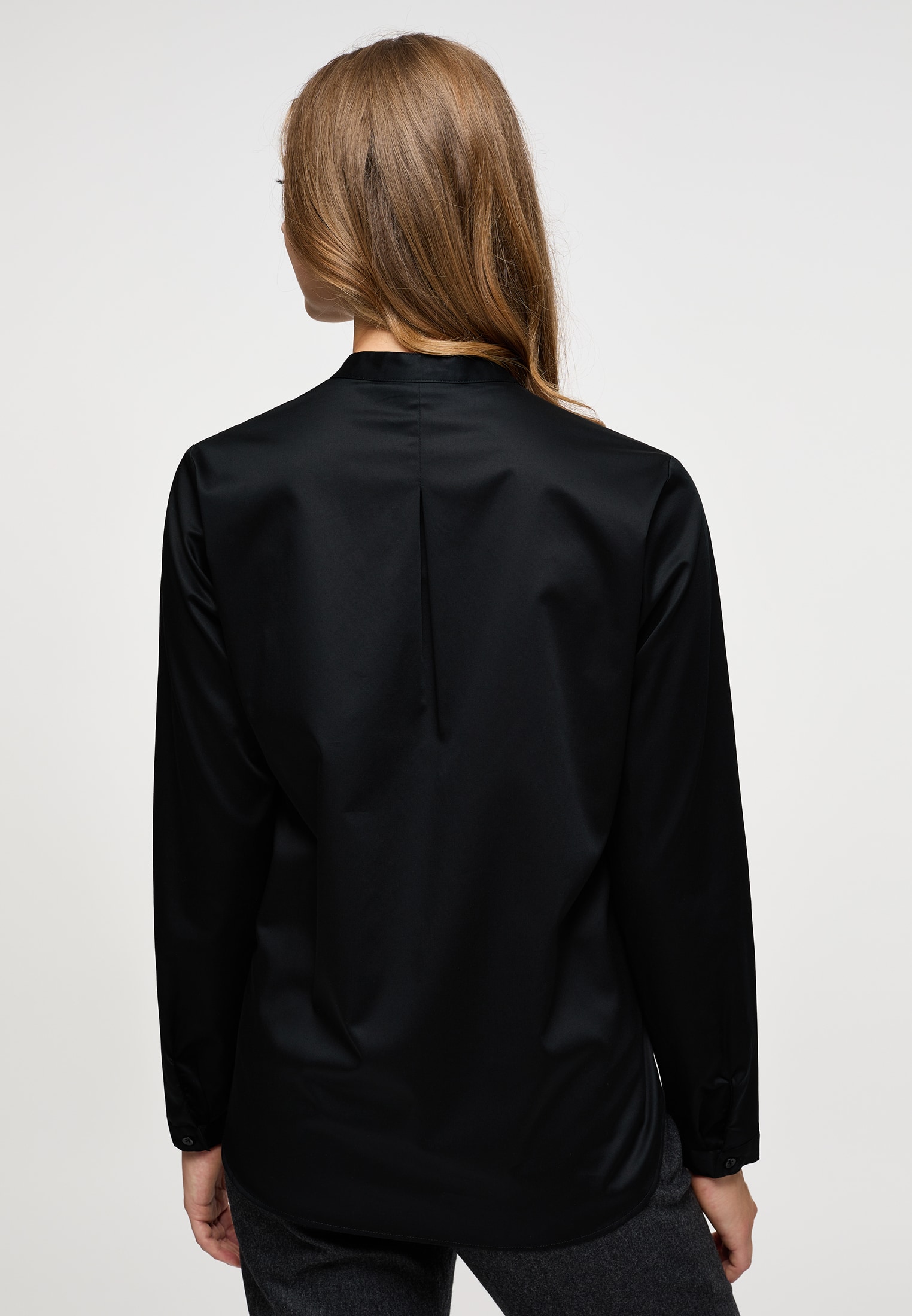 | 46 schwarz schwarz 2BL00618-03-91-46-1/1 Satin Bluse Shirt | unifarben Langarm in | |