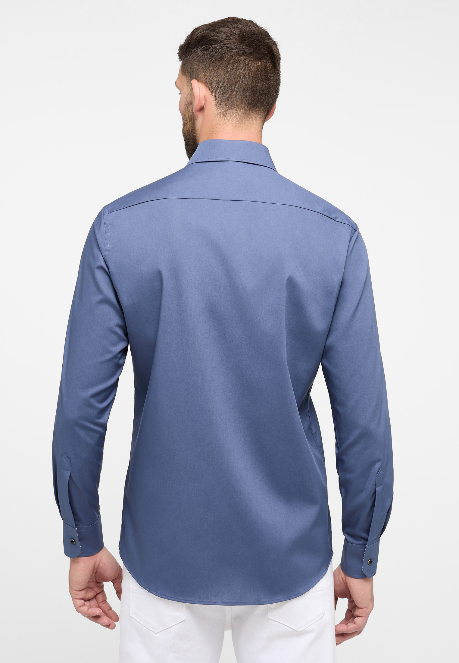MODERN FIT | Shirt in rauchblau rauchblau Original 40 unifarben | | | 1SH11722-01-62-40-1/1 Langarm