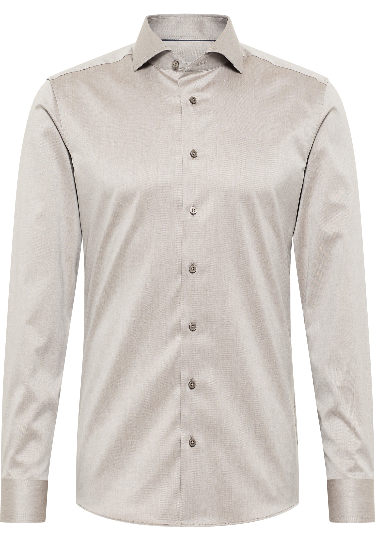 SLIM FIT Luxury Shirt in taupe vlakte