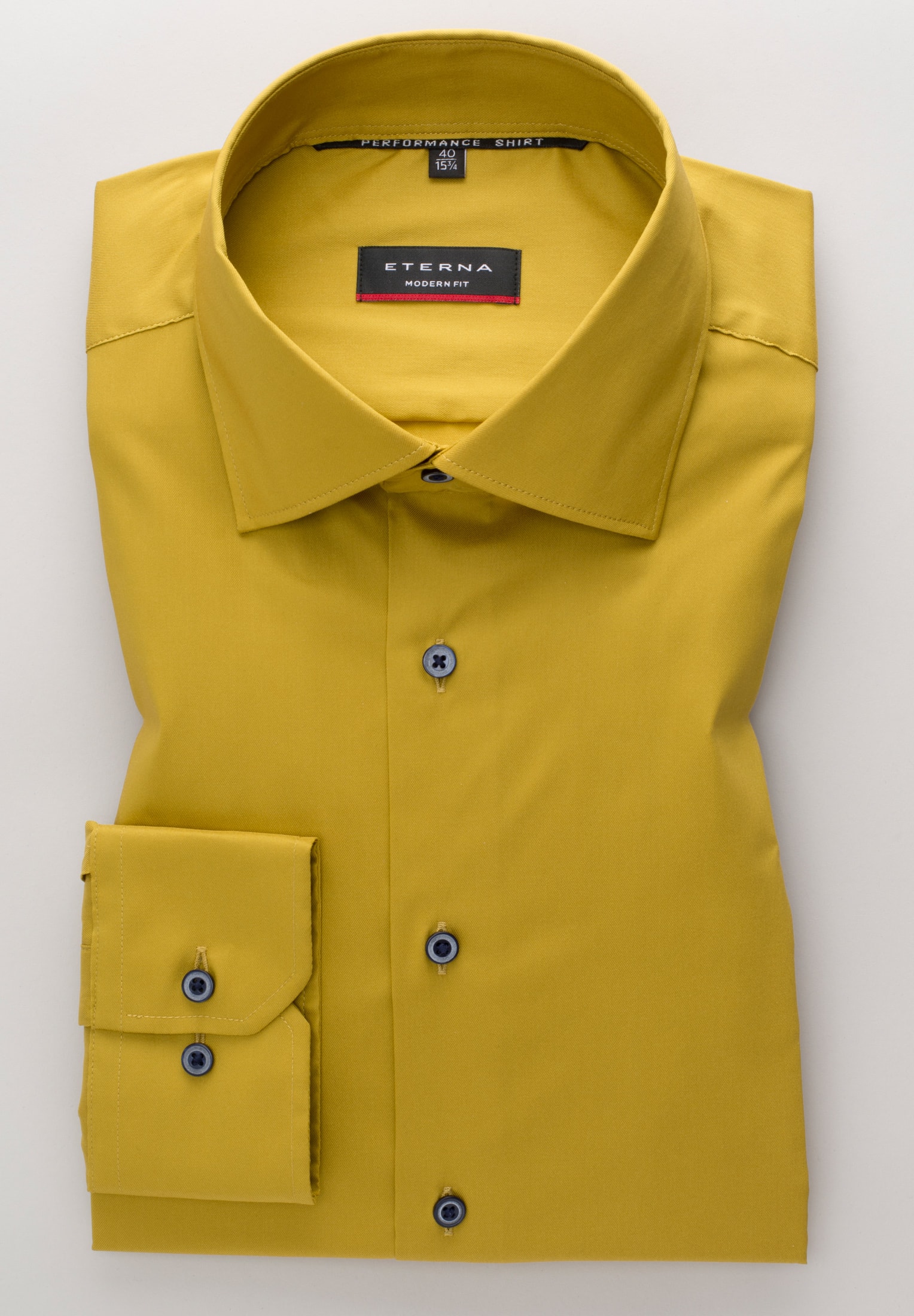 MODERN FIT Performance Shirt unifarben 40 | Langarm gelb gelb | 1SH02224-07-01-40-1/1 in | 