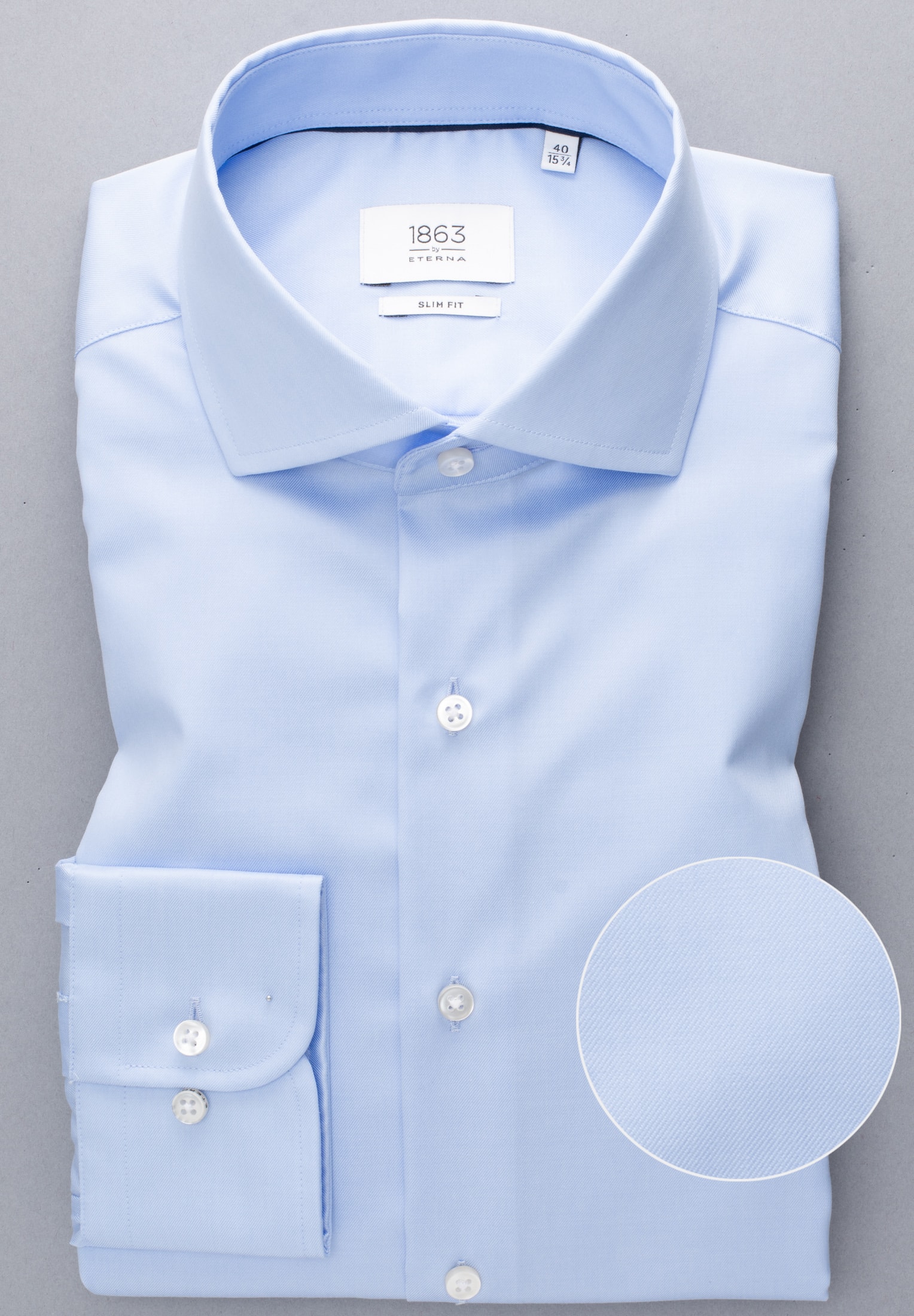 Shirt SLIM Langarm in hellblau | | hellblau unifarben | FIT | 41 1SH04299-01-11-41-1/1 Luxury