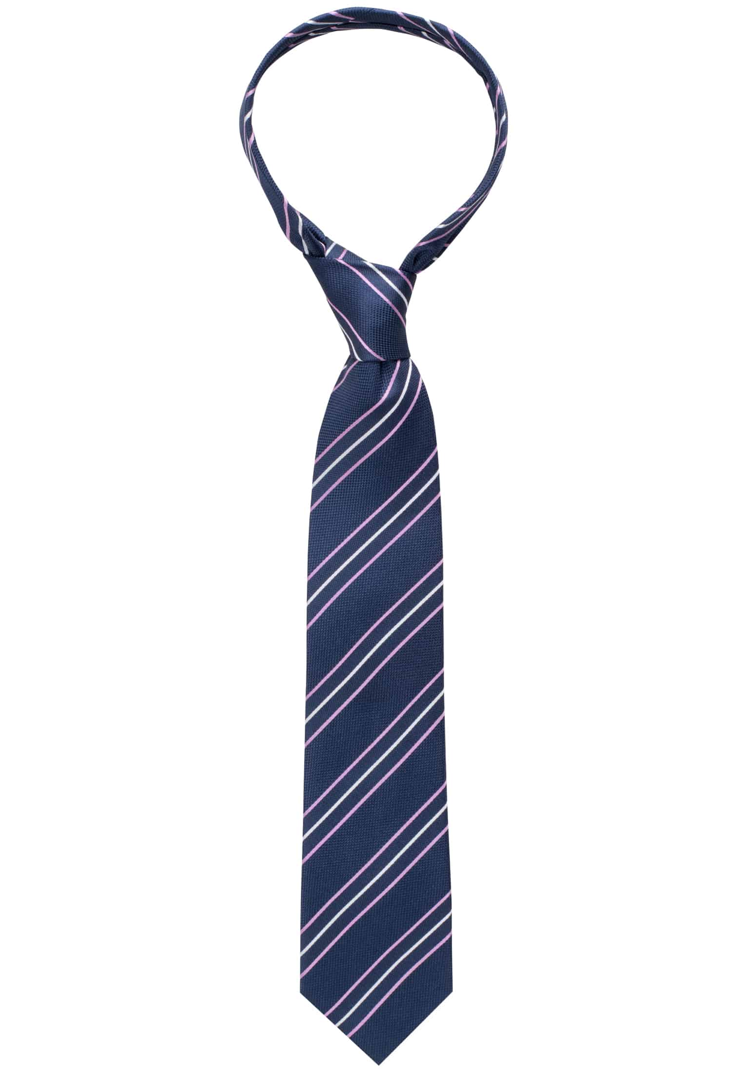 Krawatte in navy/rosa gestreift 142 | | 1AC00533-81-90-142 navy/rosa 