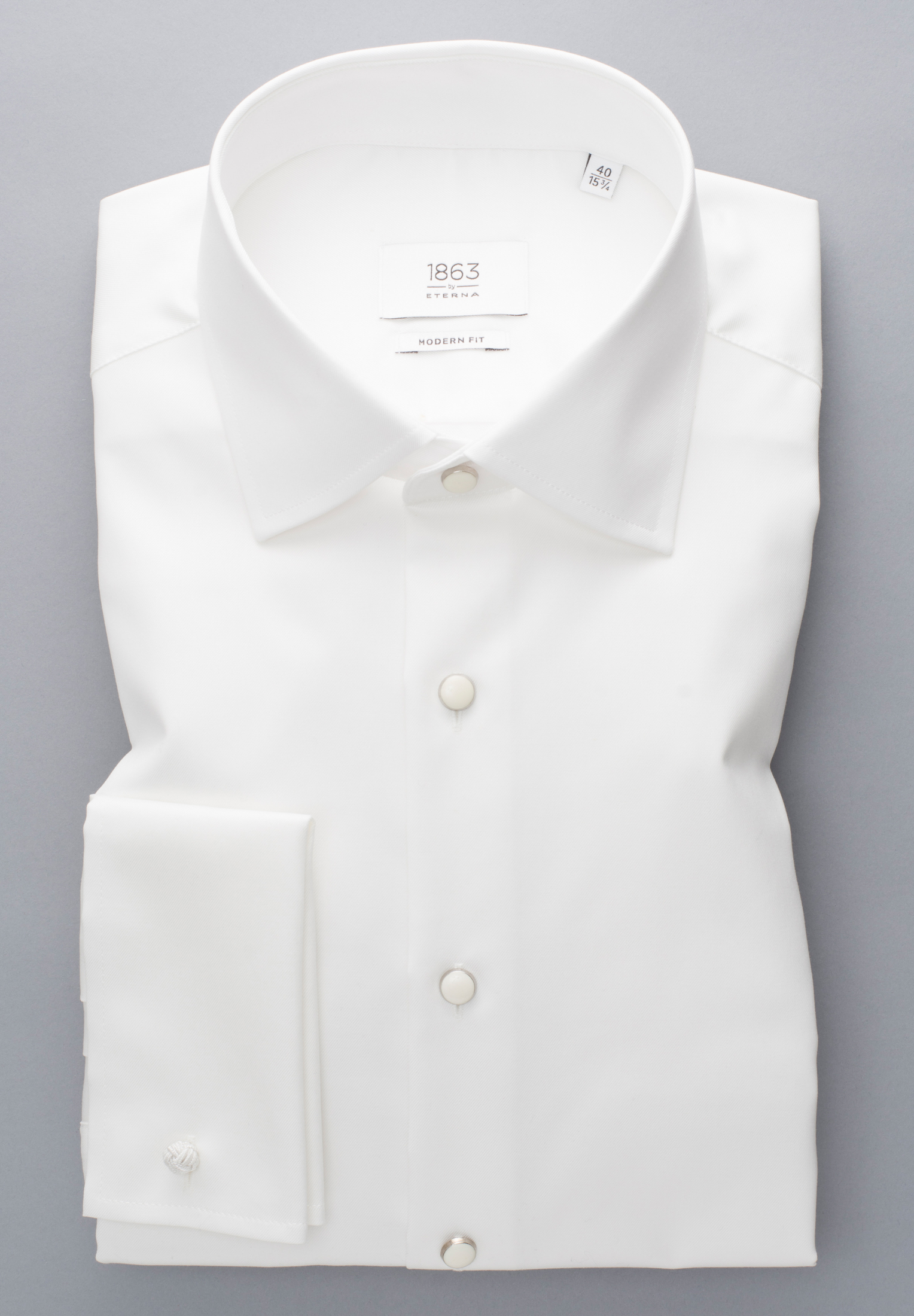 MODERN FIT Luxury unifarben beige Shirt | Langarm | | beige | 42 1SH11166-02-01-42-1/1 in