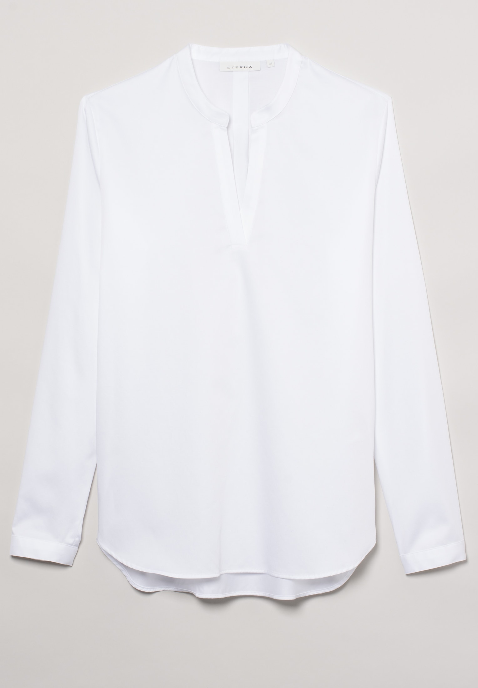 Satin Shirt Bluse in weiß | | Langarm 2BL00618-00-01-44-1/1 unifarben weiß 44 | 