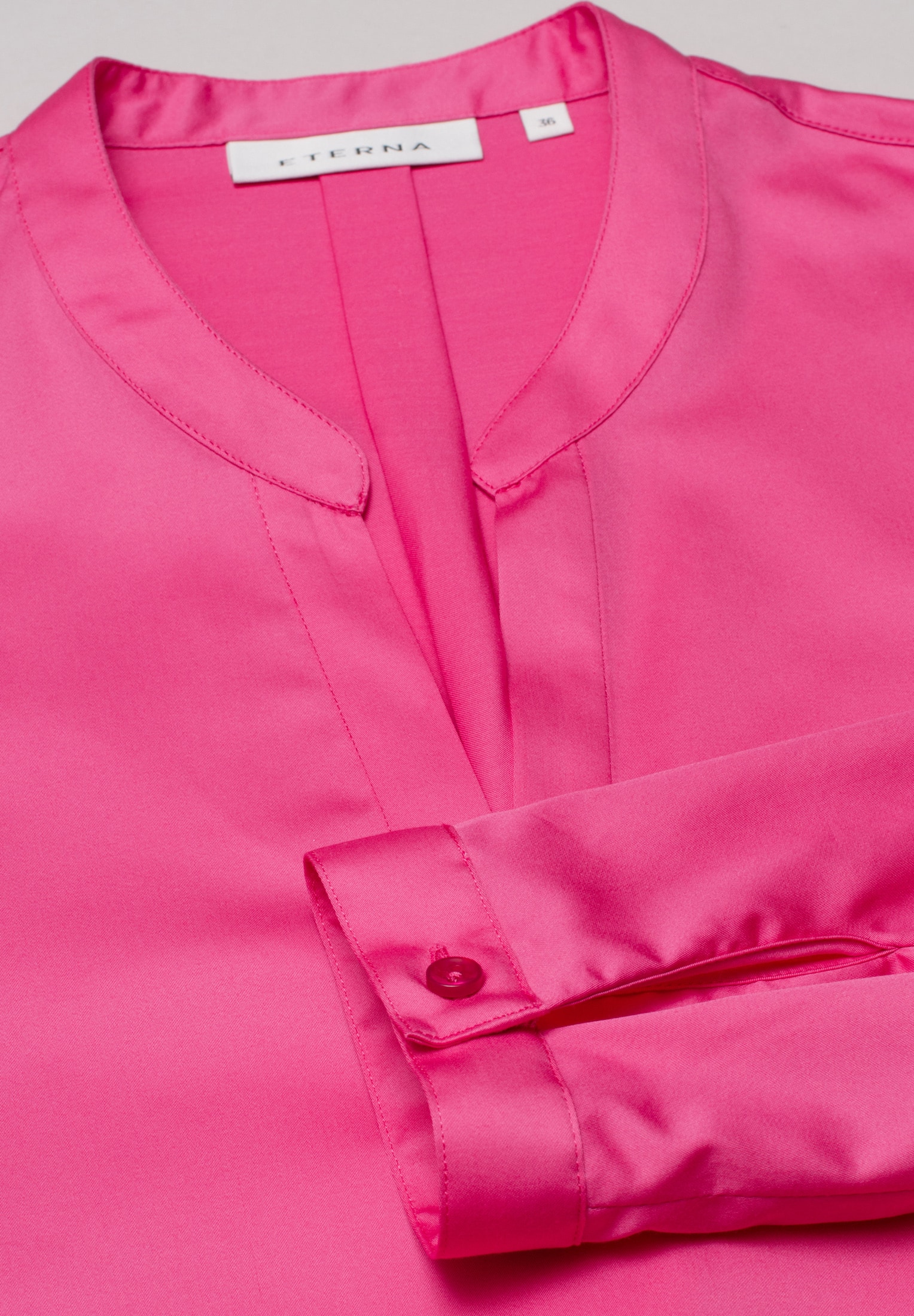 Satin Shirt in pink unifarben Langarm 50 | | 2BL00618-15-21-50-1/1 Bluse | pink 