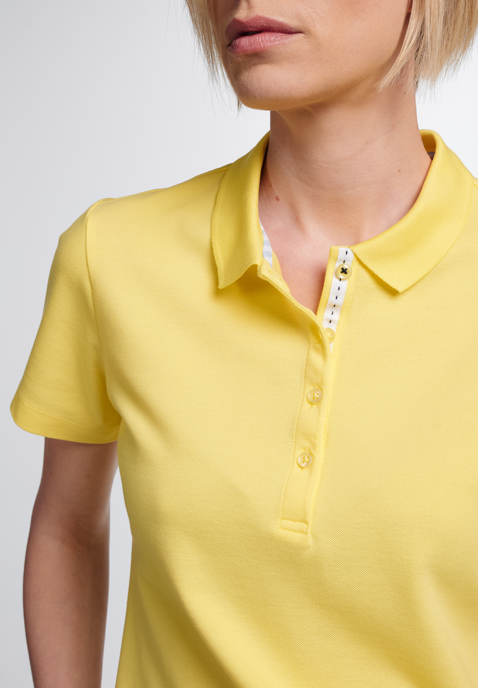 Poloshirt in gelb unifarben Kurzarm | | | | 7XL 2SP00006-07-01-7XL-1/2 gelb