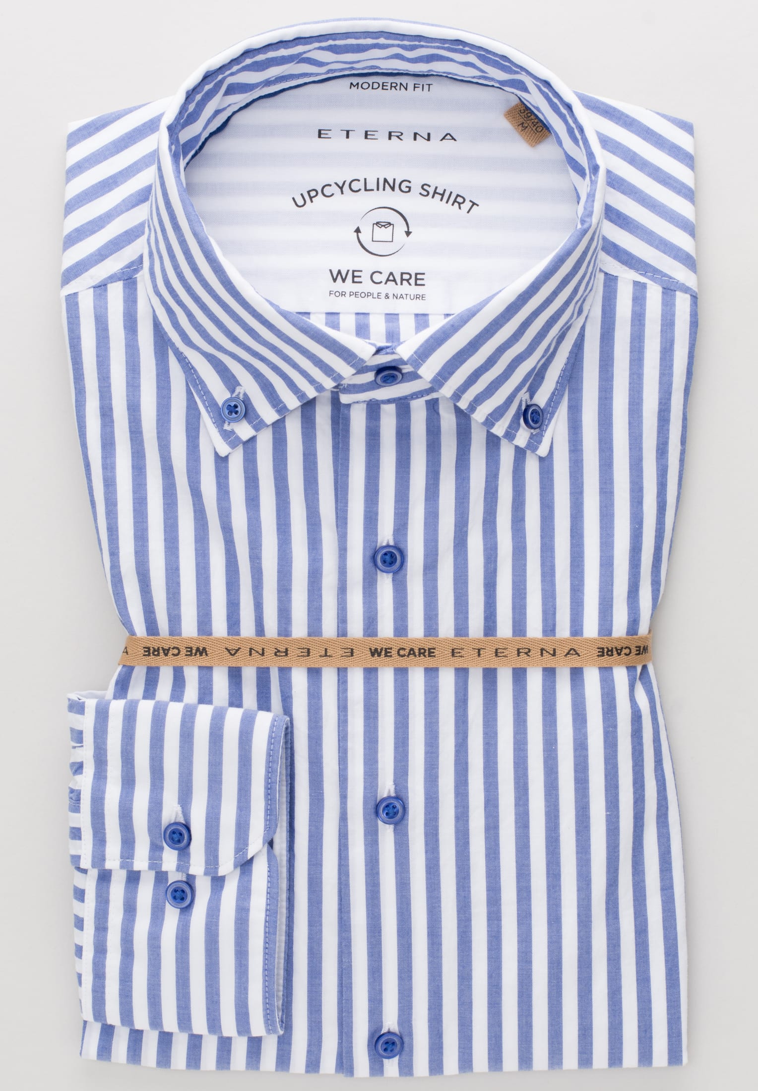 XL FIT in striped REGULAR 1SH02018-01-41-XL-1/1 | | long | Shirt sleeve blue | blue