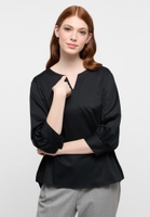 Satin Shirt Bluse in schwarz unifarben