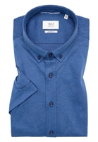 MODERN FIT Jersey Shirt in blauw vlakte