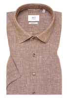 MODERN FIT Linen Shirt in caramell unifarben