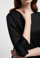 Satin Shirt Blouse in black plain