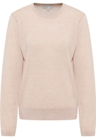 Gebreide pullover in beige vlakte