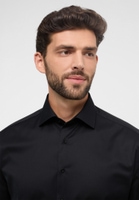 MODERN FIT Cover Shirt in black plain