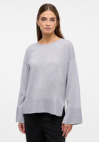 Knitted jumper in silver plain