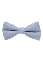 Set consisting of bow tie and handkerchief in blue structured