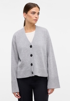 Knitted cardigan in silver plain