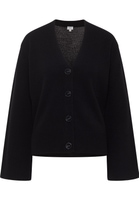 Knitted cardigan in black plain