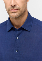 MODERN FIT Linen Shirt in navy plain