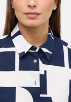 Blouse-chemisier bleu foncé imprimé