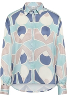 Blouse-chemisier aqua imprimé