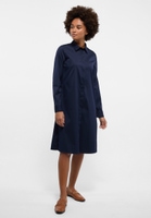 Blusenkleid in navy unifarben