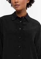 shirt-blouse in black plain