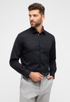 MODERN FIT Cover Shirt in black plain