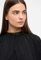 slip-on blouse in black plain