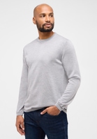 Gebreide pullover in melange vlakte