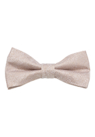 Set consisting of bow tie and handkerchief in champagne structured