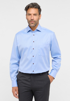 COMFORT FIT Cover Shirt in mittelblau unifarben