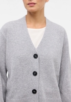 Knitted cardigan in silver plain