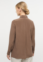 overhemdblouse in cacao vlakte