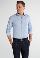 SLIM FIT Linen Shirt in hellblau unifarben