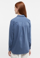 overhemdblouse in dark indigo vlakte