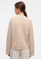 Knitted cardigan in beige plain