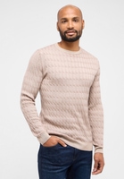 Gebreide pullover in camel gestructureerd