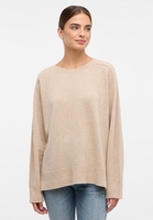 Gebreide pullover in beige vlakte