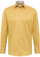 COMFORT FIT Cover Shirt in mosterdgeel vlakte