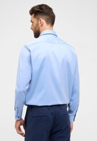 COMFORT FIT Cover Shirt in blau unifarben