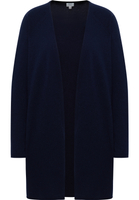 Knitted cardigan in dark blue plain