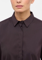 Signature Shirt Blouse in dark brown plain