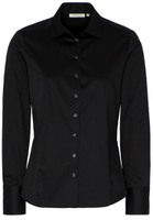 Satin Shirt Blouse in black plain