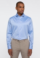 MODERN FIT Soft Luxury Shirt in medium blue plain