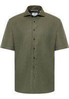 MODERN FIT Linen Shirt in khaki plain