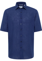 MODERN FIT Linen Shirt Bleu marine uni