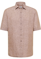 MODERN FIT Linen Shirt in caramel plain